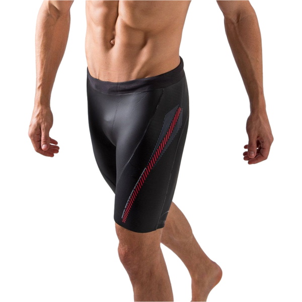 2026 Zone3 Premium Aerodome Elite 5/3mm Neoprene Buoyancy Swim Shorts NA18MBSP101 - Black / Red